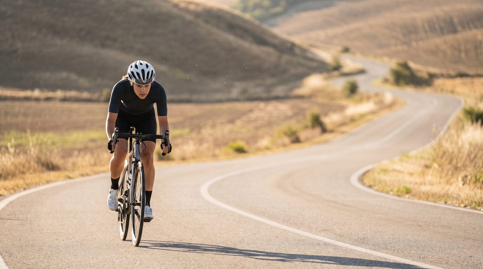 best road bike for women — female cyclist on lightweight road bike